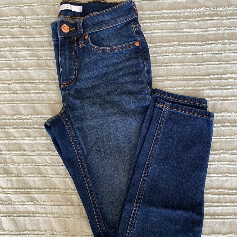 LC Lauren Conrad Women’s Blue Skinny Jeans Size 2